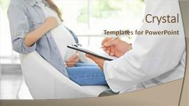  Presentation with pregnant woman doctor - PPT theme with parents pressure - pregnant young woman visiting doctor background and a cream colored foreground