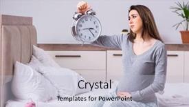  Presentation with parents - Presentation design having parents pressure - young pregnant woman background and a light blue colored foreground