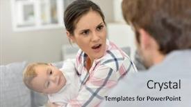 Presentation with parents - Slide set consisting of parents shout infront kids - man and woman arguing background and a light gray colored foreground