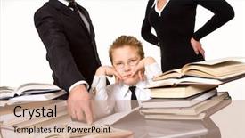  Presentation with parents - Beautiful presentation featuring parents teaching their tired son backdrop and a coral colored foreground
