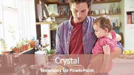  Presentation with selfie - Colorful PPT layouts enhanced with parents toddler - father taking selfie on mobile backdrop and a coral colored foreground