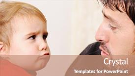  Presentation with cute baby - Slides with parents toddler - super cute baby with father background and a coral colored foreground