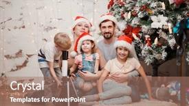  Presentation with telescope - Cool new theme with parents two daughters and son backdrop and a  colored foreground