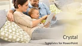  Presentation with baby girl - Slide set consisting of parents with baby girl background and a lemonade colored foreground