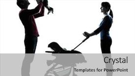  Presentation with parents - Beautiful slides featuring parents with baby in silhouettes backdrop and a light gray colored foreground