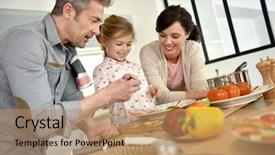  Presentation with parent child covid 19 - Amazing theme having parents with child cooking together backdrop and a coral colored foreground