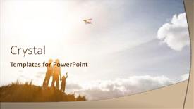  Presentation with kite - Presentation featuring parents-with-child-playing background and a cream colored foreground