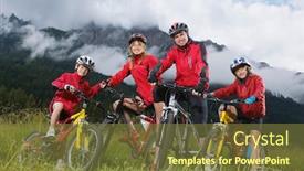  Presentation with children parents - PPT theme enhanced with parents-with-children-7-9 background and a tawny brown colored foreground