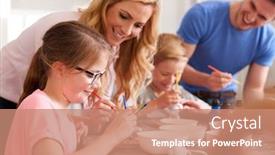  Presentation with parent and children - Slides enhanced with parents-with-children-sitting background and a coral colored foreground