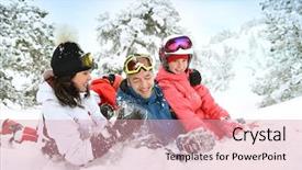  Presentation with snowflakes - Theme enhanced with parents with kids throwing snowflakes to each other background and a lemonade colored foreground