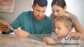  Presentation with parents - Slides consisting of little boy building up model background and a coral colored foreground