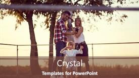  Presentation with nature countryside - Presentation having parents-with-their-daughter background and a tawny brown colored foreground