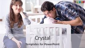  Presentation with new parents baby and dr - Slide deck consisting of parents with their newborn baby background and a lemonade colored foreground