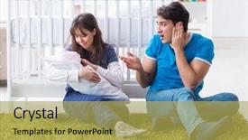  Presentation with new parents baby and dr - PPT theme enhanced with parents with their newborn baby background and a  colored foreground