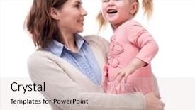  Presentation with mother and nurse during labor - Theme having pareto - mother with little daughter background and a light gray colored foreground