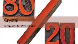  Presentation with ink - Theme having pareto principle or eighty-twenty background and a red colored foreground