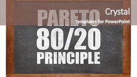  Presentation with blackboard english text welcome - PPT theme featuring pareto principle or eighty-twenty background and a violet colored foreground