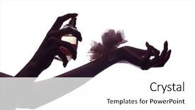  Presentation with fragrance - Cool new PPT theme with fragrance scent - woman applying perfume on her backdrop and a white colored foreground