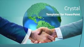  Presentation with ecology - PPT theme consisting of paris agreement concept in ecology and environment background and a teal colored foreground