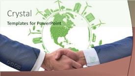  Presentation with ecology - PPT theme consisting of paris agreement concept in ecology and environment background and a soft green colored foreground