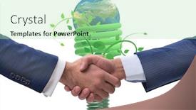  Presentation with paris - Presentation design featuring paris-agreement-concept-in-ecology background and a mint green colored foreground