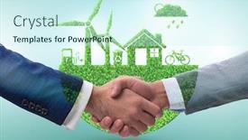  Presentation with ecology - Presentation having paris-agreement-concept-in-ecology background and a cool aqua colored foreground