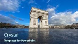  Presentation with paris - Slide set featuring paris-arc-de-triomphe-during background and a ocean colored foreground