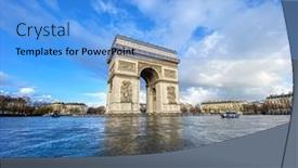 Presentation with paris - PPT theme enhanced with paris-arc-de-triomphe-during background and a light blue colored foreground