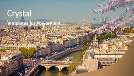  Presentation with springtime - Presentation theme having paris at springtime france background and a seafoam green colored foreground