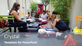  Presentation with august - Slide deck enhanced with paris-august-08-2015-girls background and a gray colored foreground