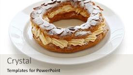  Presentation with french pastry - Cool new presentation design with choux pastry with praline cream backdrop and a coral colored foreground