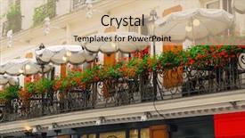  Presentation with paris - Presentation having paris cafe with a balcony background and a soft green colored foreground
