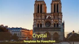  Presentation with notre dame - Presentation with paris cathedral in paris france background and a tawny brown colored foreground