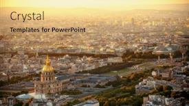  Presentation with paris - Slide deck featuring paris-city-rooftop-view background and a yellow colored foreground