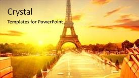  Presentation with eiffel tower paris france - PPT layouts with paris eiffel tower and fountain background and a yellow colored foreground