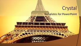  Presentation with notre dame de paris france - Presentation theme having paris eiffel tower at sunrise background and a  colored foreground