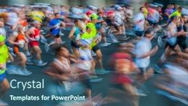  Presentation with runners - Slide deck featuring paris-france-april-14-marathon background and a ocean colored foreground