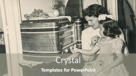  Presentation with vintage radio - Audience pleasing PPT theme consisting of paris-france-circa-1955-vintage backdrop and a gray colored foreground