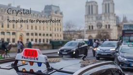  Presentation with transportation - Presentation theme enhanced with paris-france-december-23-2019 background and a light blue colored foreground