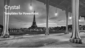  Presentation with eiffel tower paris france - PPT theme consisting of paris france from the bir background and a gray colored foreground