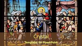  Presentation with stained glass - Slide deck enhanced with paris-france-january-04-saint background and a tawny brown colored foreground