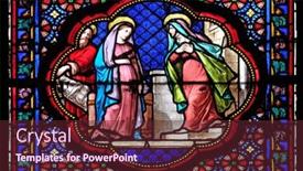  Presentation with stained glass - Cool new slide deck with paris-france-january-05-visitation backdrop and a tawny brown colored foreground