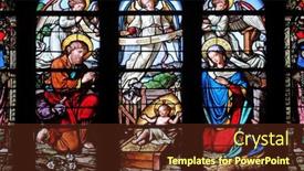  Presentation with nativity - Amazing slide deck having paris-france-january-08-nativity backdrop and a tawny brown colored foreground