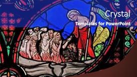  Presentation with hell - Beautiful PPT theme featuring paris-france-january-09-descent backdrop and a royal blue colored foreground