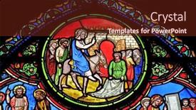  Presentation with stained glass - Theme enhanced with paris-france-january-09 background and a tawny brown colored foreground