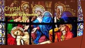  Presentation with stained glass - PPT theme featuring paris-france-january-10-lamentation background and a tawny brown colored foreground