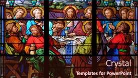  Presentation with stained glass - Colorful slide set enhanced with paris-france-january-10-last backdrop and a wine colored foreground