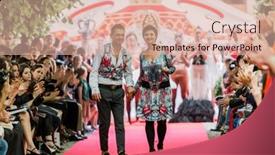  Presentation with fashion show - Slide set having paris-france-july-4 background and a coral colored foreground