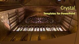  Presentation with gothic cathedral - Theme with paris-france-march-27-2017 background and a tawny brown colored foreground