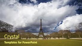  Presentation with eiffel tower paris france - PPT theme featuring paris-france-march-28-2016 background and a tawny brown colored foreground